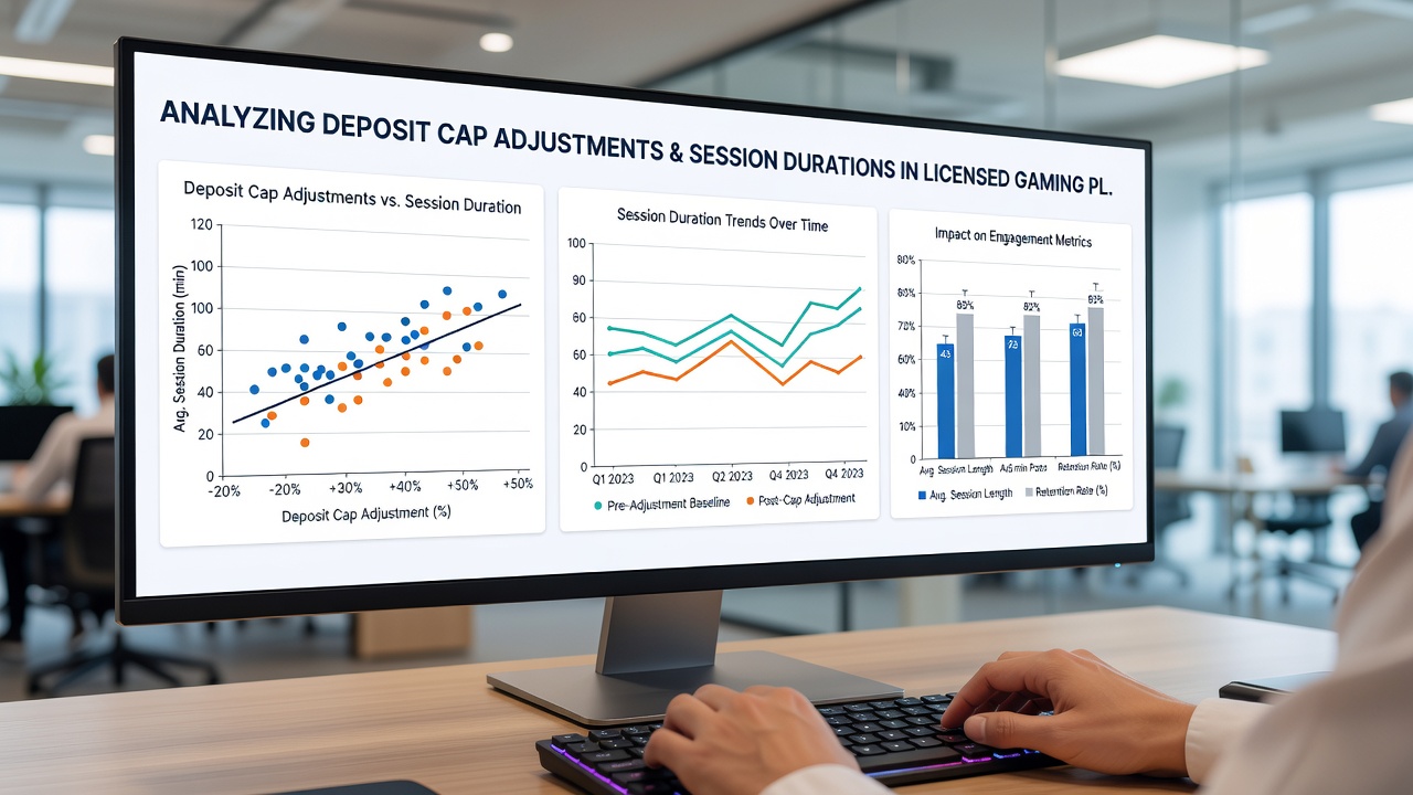 Graph illustrating the statistical correlation between adjusted deposit limits and measured session durations on licensed gaming sites